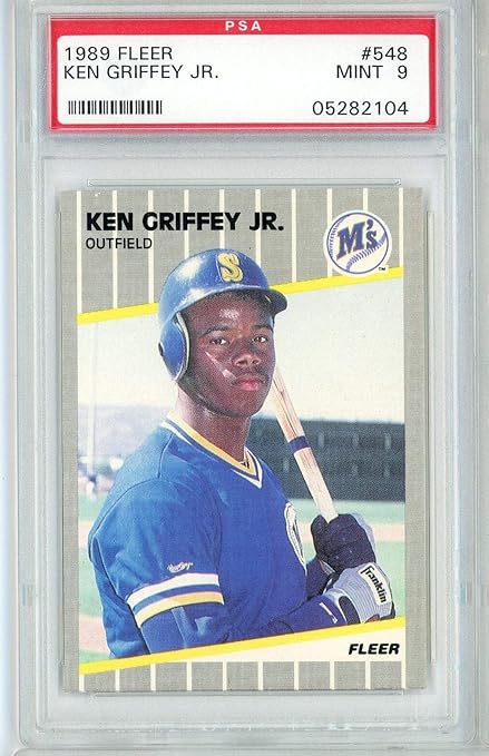 Graded 1989 Fleer Ken Griffey Jr. #548 Rookie RC Baseball Card PSA 9 Mint