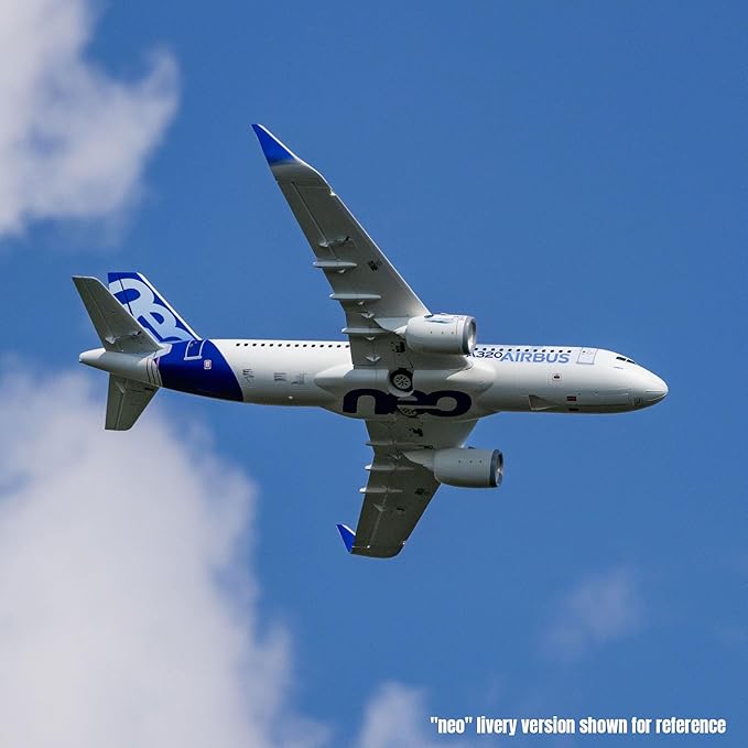 E-flite Airbus A320neo 1.5m Airliner Twin 64mm EDF BNF Basic with AS3X+ and Safe Select White EFL-1495