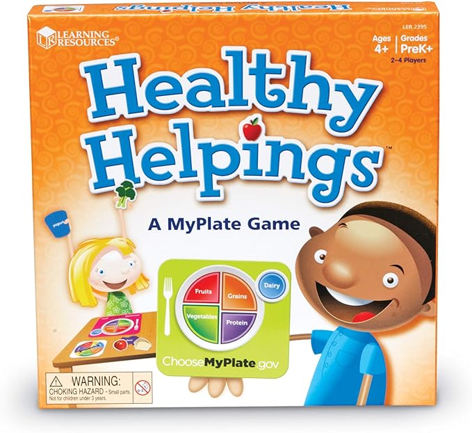 Learning Resources Healthy Helpings A Myplate Game 2-4 Players 56 Piece Set Ages 4+ (Pack of 4)