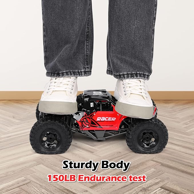 RC Trucks 4x4 Offroad Waterproof - 1:12 Scale Large Amphibious Remote Control Car Dual Motors Crawler Vehicle Monster Truck Toys with 2 Rechargeable Batteries Best Gift for Kids Adults
