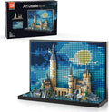 Micro Brick Magic Castle Building Set: 3D Wall Art | 2-in-1 Home Decor Model | Creative Castle &amp Painting Display | DIY Gift Idea Building Toy for Teens Ages 8+ Kids Adults