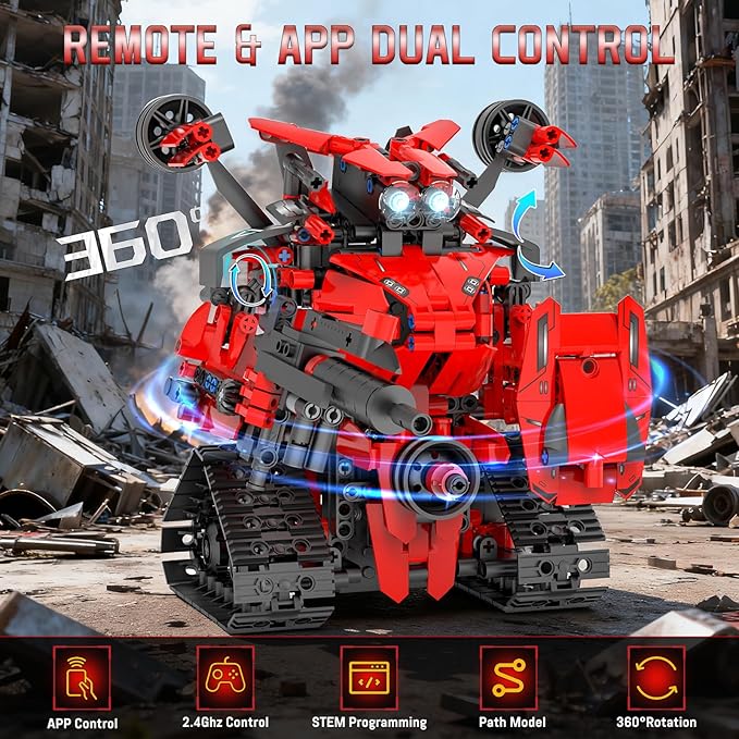 STEM Building Kits for Kids 6-14 5in1 App &amp Remote Control STEM F1/Car/Robot Building Toys Formula 1 Model Car Kits 785 Pcs Robot Building Sets for Kids Erector Sets Gifts for Boys Girls