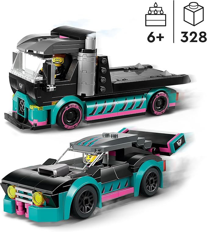 LEGO 60406 City Autotransporter mit Rennwagen 2 Minifiguren Laderampe