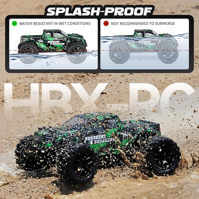 HAIBOXING 1:18 Scale All Terrain RC Car 18859 36 KPH High Speed 4WD Electric Vehicle with 2.4 GHz Remote Control 4X4 Waterproof Off-Road Truck with Two Rechargeable Batteries