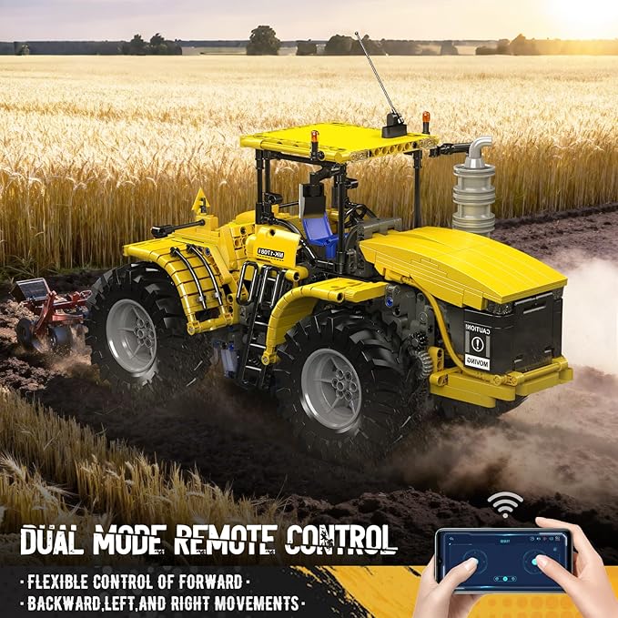 Mould King 17081 Tractor Technique Building Set 4x4 Toy Car Challenger Articuated Tractor Construction Vehicle Toys DIY Engineering Model Sets for Age 14+/Adult(1300 Pieces)