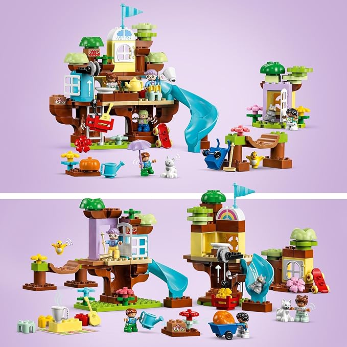 Lego DUPLO 3in1 Tree House 10993 Creative Building Toy for Toddlers Includes 8 Figures for Teaching Social Skills Playing Together and Group Play Great Birthday Gift for Kids