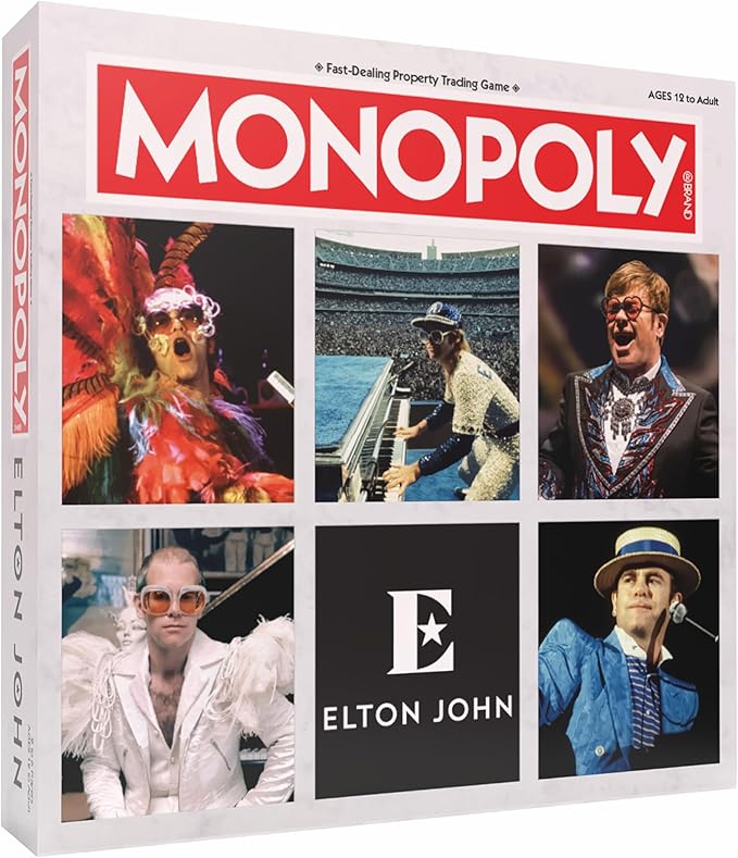 Monopoly: Elton John Play as Iconic Headgear Star Glasses &amp More Collect Legendary Career Moments Like Knighthood &amp Farewell Tour Officially Licensed Elton John Board Game