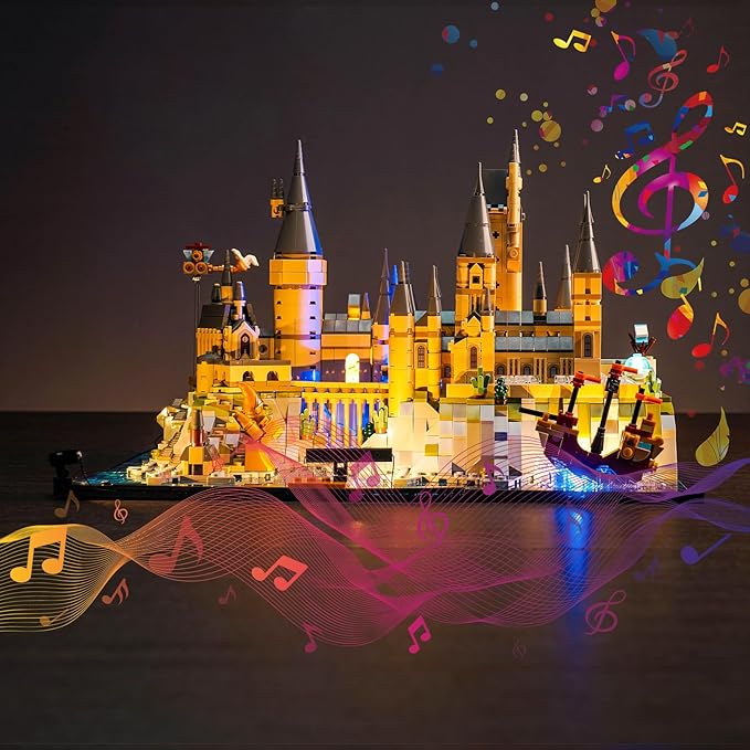 VONADO Light Compatible with Lego Hogwarts Castle and Grounds 76419 Music Version Creative Lighting Set Accessories Compatible with Lego 76419 for Fans (Lights Only No Models)