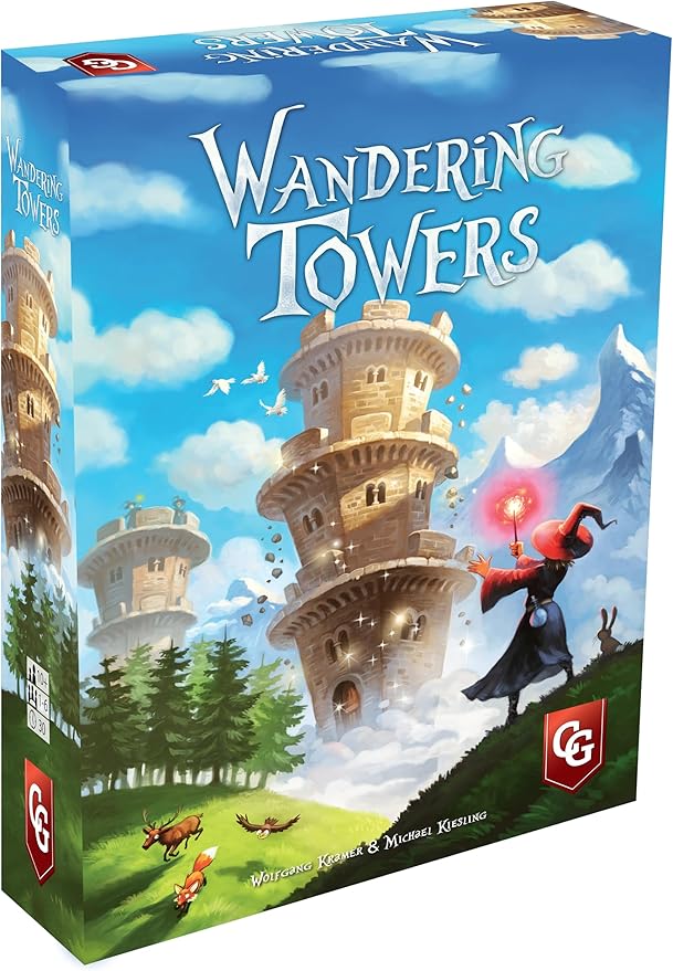 Capstone Games Wandering Towers Strategy Board Game for 1-6 Players Magical Tower Movement and Tactical Planning Competitive and Replayable Fantasy Gameplay | Ages 10+ | 30 Min Playtime