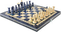 Wooden Folding Chess Set Paris Blueberry Wooden International Board Vintage Carved Pieces - 14