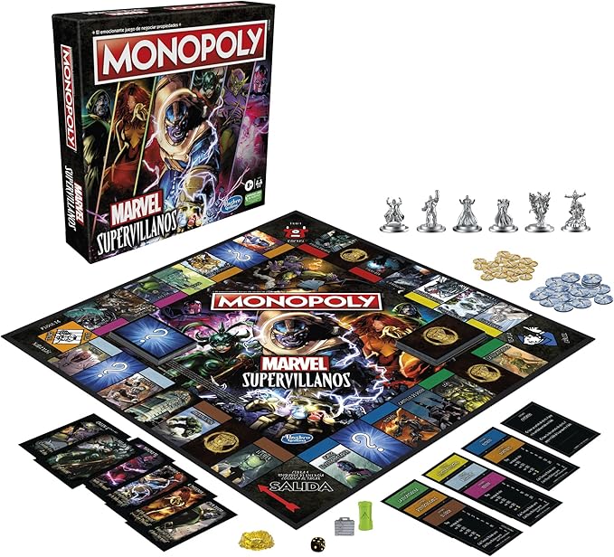 Monopoly: Marvel Super Villains Edition Board Game for Families and Kids Ages 8 and Up Marvel Game for 2-6 Players