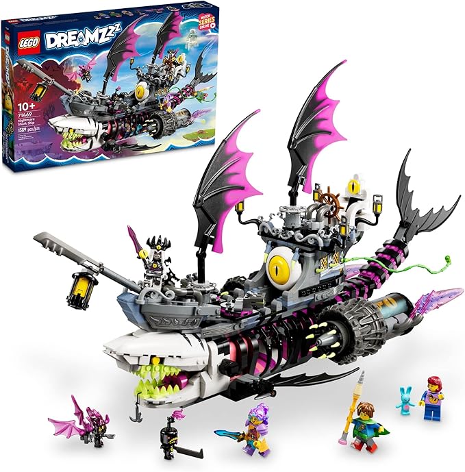 LEGO DREAMZzz Nightmare Shark Ship 71469 Building Toy Set Pirate Ship and Monster Vehicle for Fans of The New TV Show Gift for Tweens and Kids Ages 10+ (Pre-Order Now)