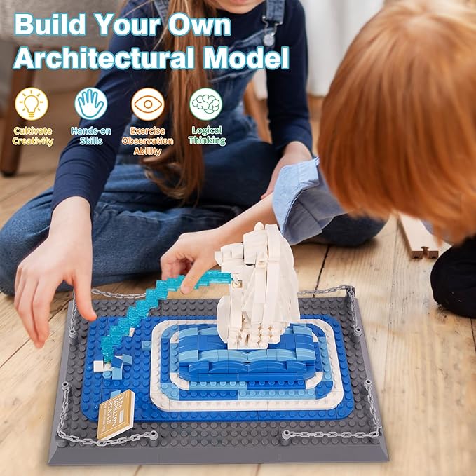 Oichy Merlion Building Blocks Set 503 PCS Creative Toy Building Sets World Famous Architecture Model Kits for Adults and Kids