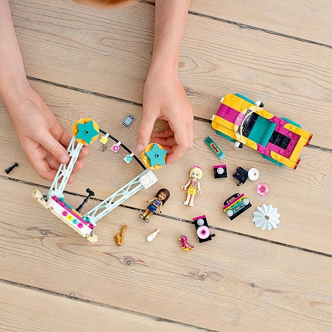 LEGO Friends Andrea’s Car &amp Stage Playset 41390 Building Kit Includes a Toy Car and a Toy Bird (240 Pieces)