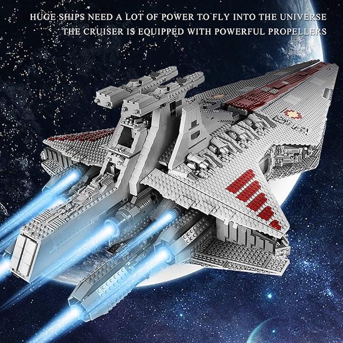Mould King 21005 Super Star Destroyer Model Venator-Class Republic Attack Cruiser Building Toy 6685+Pcs Buildable Toy Model Gifts UCS Collection Awesome Building Kit for Boys Over 14+