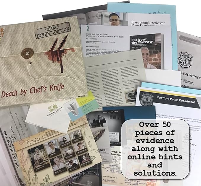 Murder Mystery Party Case Files: Death by Chef's Knife for 1 or More Players Ages 14 and Up