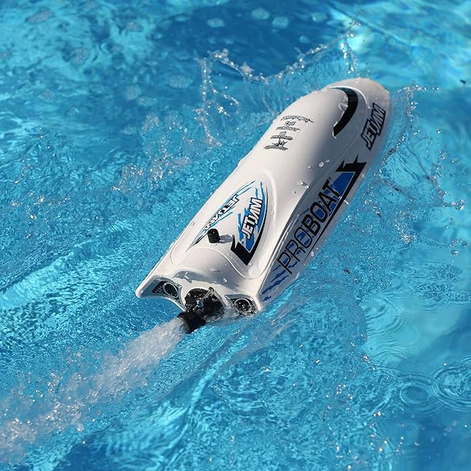 Horizon Hobby Pro Boat RC Jet Jam V2 12 Self-Righting Pool Racer Brushed RTR Batteries for Transmitter Not Included White PRB08031V2T2
