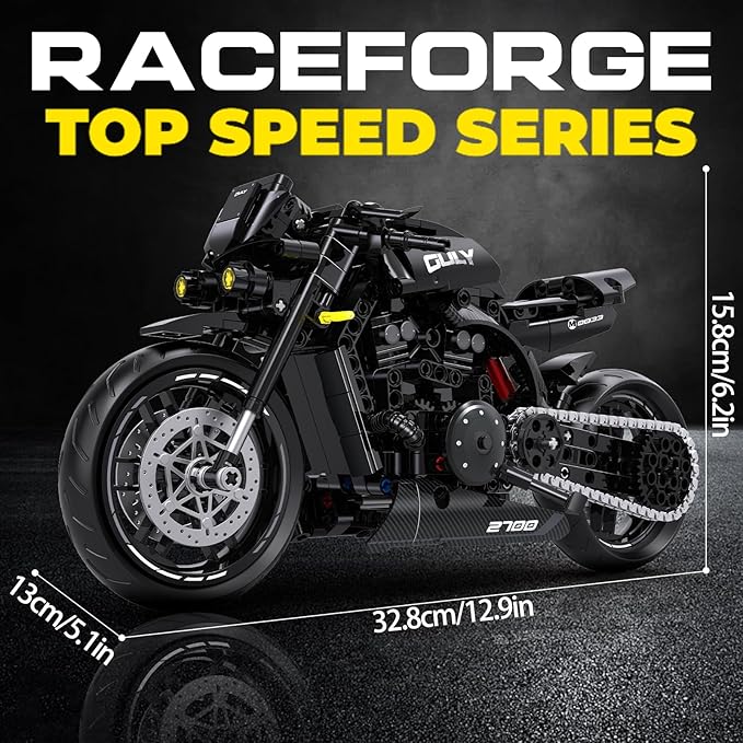 1:8 Motorcycle Building Set for Adults Kickstand for Display Gift for Adults Teenage Gifts on Birthday(583PCS)