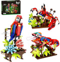 3-in-1 Parrot Building Sets 538 PCS Chameleon &amp Crab Animal Model with Flowers Creative Bird Construction Kit for Adults Nature Display Gift (Compatible with Major Brands)