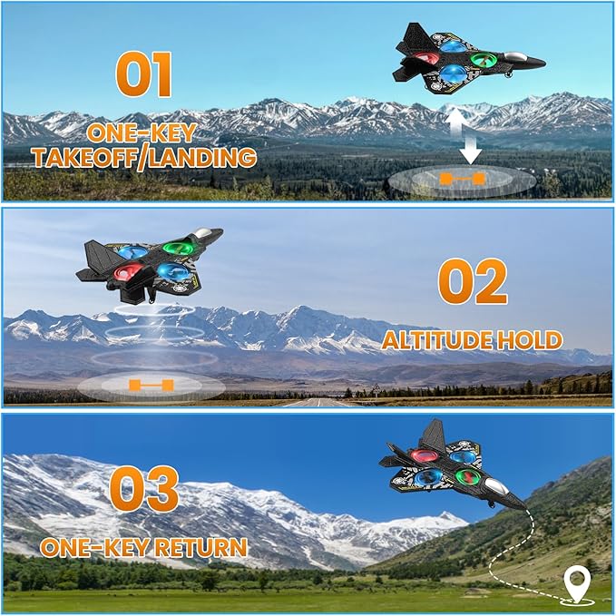 RC Plane 2.4GHz Remote Control Plane L0712 Drone Quadcopter Hovering with Auto Hovering Fighter Aircraft RC Airplane RTF for Beginner Kids and Adults3D Flip Airplane Toy