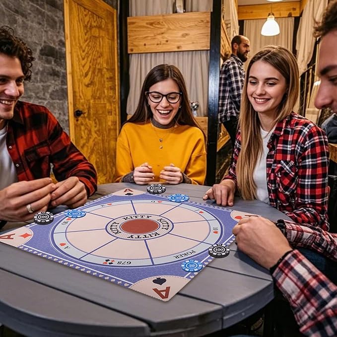 Michigan Rummy Deluxe Board Game SetTripoli Board GameIncludes A 27.6in Felt Game Mat 2 Boxes of Playing Chips (200 Pieces) 1 Deck of Poker1 Game InstructionsPerfect for Family Game Night