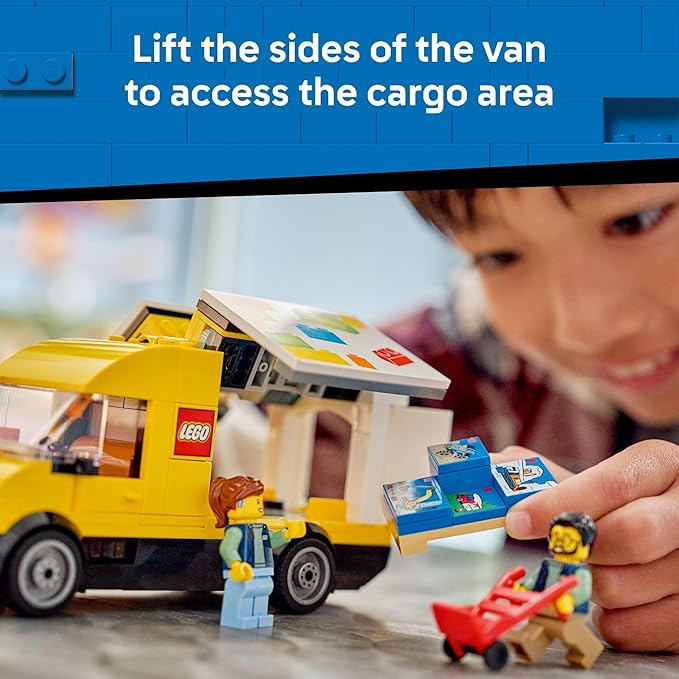 LEGO City: The Van Building Toy for Kids - Pretend Play Set for Boys &amp Girls Ages 6+ - Delivery Van Toy W/2 Minifigures &amp 4 Mini Box Elements - Gift Idea for Birthdays - 60500