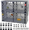 Closed Cage Building Blocks Set - Military Prison Battle Scene Building BlockCompatible with Lego World T-RexIncludes 10 Soldier Figures with Weapons