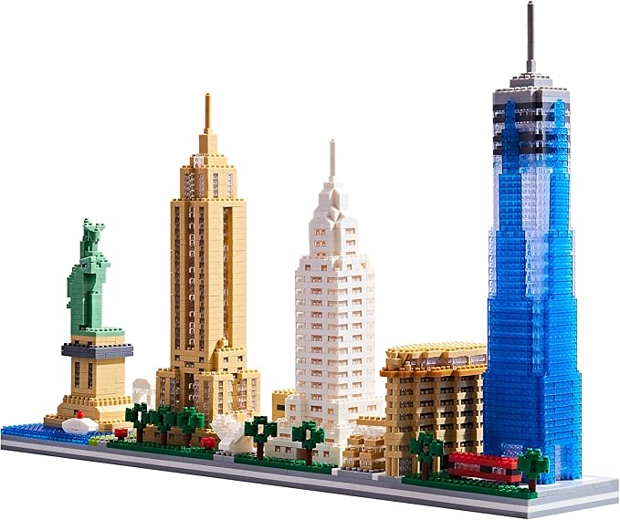 City Architecture New York Skyline Micro Building Blocks Set for Adults NYC Skyline Collection Model Kit for Adult Age of 14+ 3452 Pieces