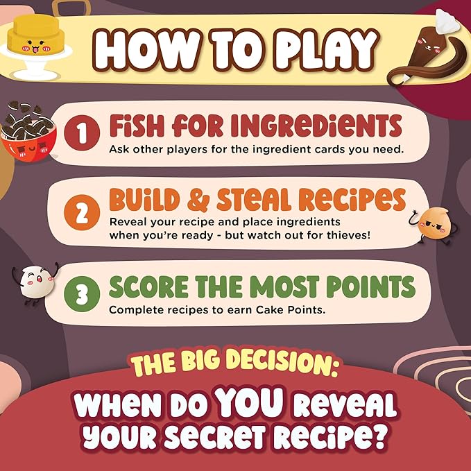 ThinkPsych Secret Recipes - The Sneaky Baking Game for The Whole Family - 2-5 Players - Family Board Games for Kids and Adults - Ages 9+