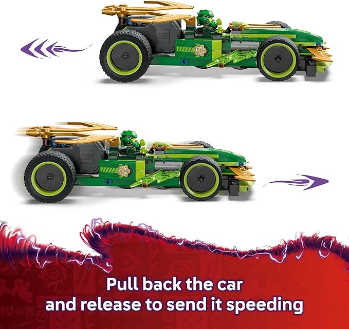 LEGO NINJAGO Lloyd's Pull-Back Race Car Toy - Building Toy for Pretend Play for Boys and Girls Ages 7+ - Toy Car for Kids with 2 Minifigures - Gift Idea for Birthdays - 71828