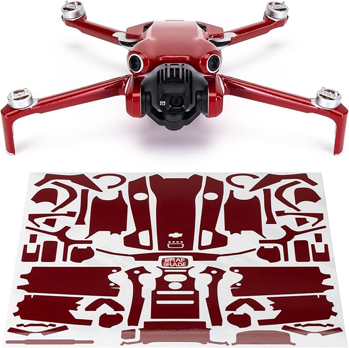 WRAPGRADE Skin Stickers Compatible with DJI Mini 4 Pro | Full Wrap (Japan Red)