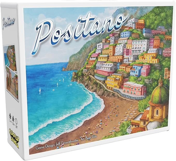 SlugFest Games: Positano - Strategy Board Game 3D Building &amp Placement Simultaneous Bidding Italian Seaside Village Ages 13+ 1-4 Players 30 Min