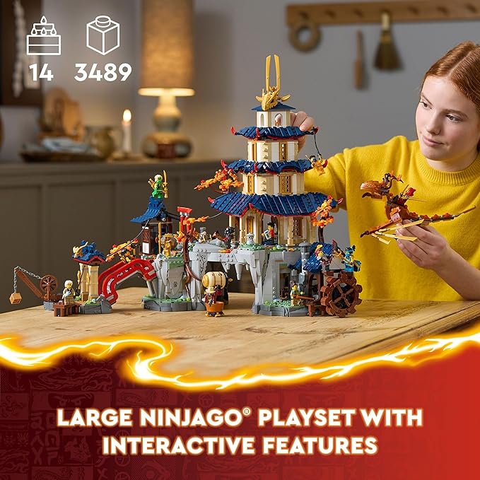 LEGO NINJAGO Tournament Temple City Building Toy for Teen Boys &amp Girls Ages 14+ Great for Dragons Rising Fans Who Enjoy Model Building Sets and NINJAGO Toys - 71814