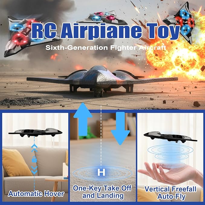 Foam Remote Control Airplanes for Kids &amp Adults | Easy Control Great for Beginner and Teenagers with Stable Hovering 360° Flips Circle Fly LED Light 2.4Ghz Christmas &amp Birthday Gifts