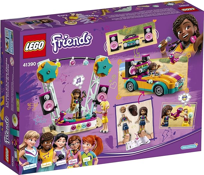 LEGO Friends Andrea’s Car &amp Stage Playset 41390 Building Kit Includes a Toy Car and a Toy Bird (240 Pieces)