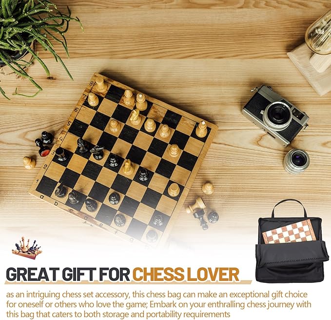 Inch Chess Bag Standard Chess Board Carrying Bag with a Single Zippered Pocket for Storing Your Equipment an Ideal Gift(20 x 20)