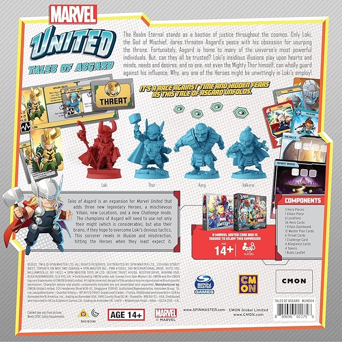 CMON Marvel United Tales of Asgard Expansion | Tabletop Miniatures Game | Strategy Game | Cooperative Game for Adults and Kids | Ages 14+ | 1-4 Players | Average Playtime 40 Minutes | Made by CMON