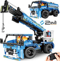 STEM RC Truck Building Toys 2-in-1 Technic Vehicle Building Kits for Boys Age 8-12 Construction Erector Set Crane Truck Build Model for Boys Girls Age 6 7 8 9 10 11 12 13 14+