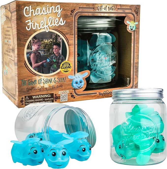 Toysmith Chasing Fireflies Kids Game - The Game of Shine &amp Seek - Interactive Games for Kids - Indoor &amp Outdoor Game - for Ages 3+ BlueGreen