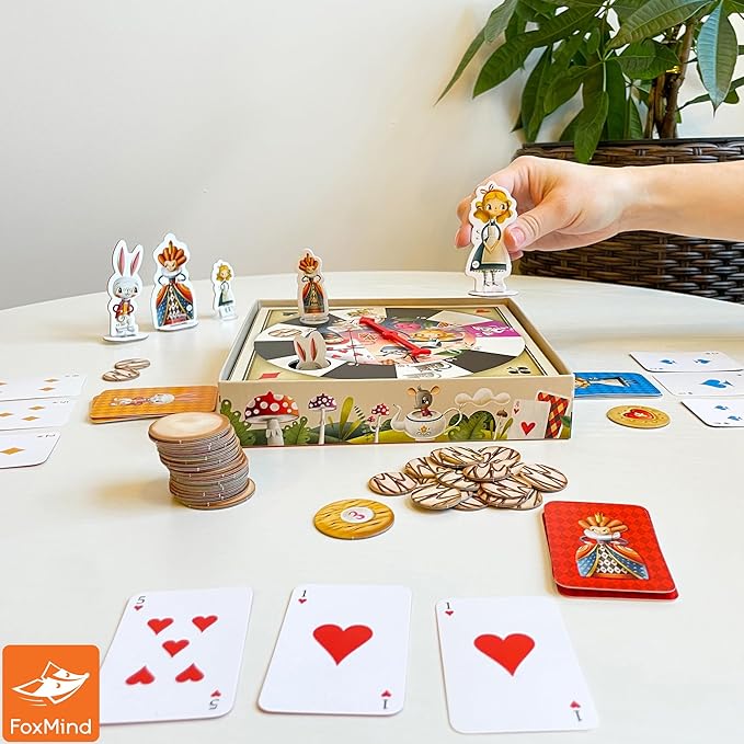 FoxMind Games: Alice's Adventures in Wonderland - Granna Fairytale Board Game Race to Become The Tea Party Champion Family Ages 6+ 2-4 Players