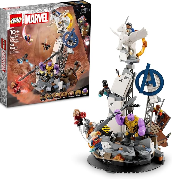 LEGO Marvel Endgame Final Battle Avengers Model for Build and Display Collectible Marvel Playset with 6 Minifigures Including Captain Marvel Shuri and Wanda Maximoff Marvel Fan Gift Idea 76266