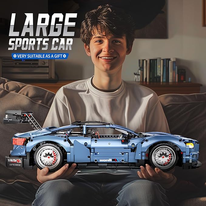Remote Control Car Building Kit 1:10 M4 Champion Racing Car Building Blocks and Challenge Construction Toys Gift for Technical Enthusiasts Adults&ampBoys Age 14+ with Motors Light Battery (2280PCS