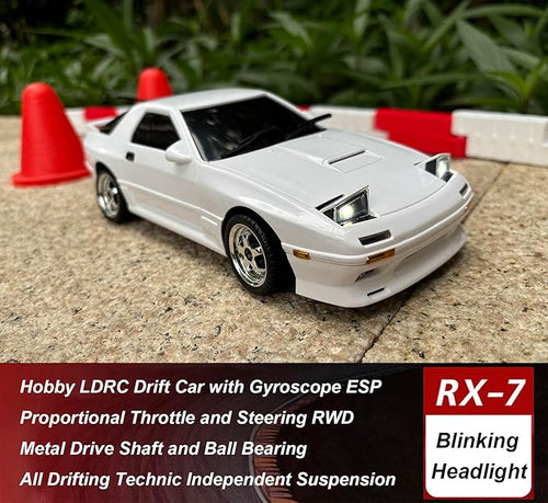 1/18 RC Drift Car with Gyro LDRC Drift Car RWD Hobby RC Car Drifting and Race with ESP Gyroscope Proportional Throttle Steering Metal Drive Shaft Independent Suspension Adult LD1802