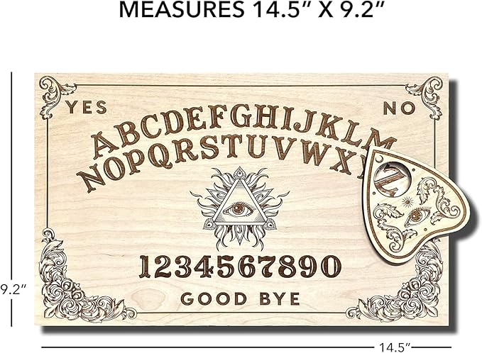 Medium Wooden Spirit Board - Talking Board - Spirit Board - Medium Size 14.5 x 9.2'' Handmade Wooden Premium Quality Board and Planchette