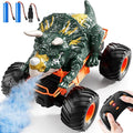 Remote Control Dinosaur Car for Kids Boys Electric Monster Truck with Spray Light Sound Indoor Outdoor All Terrain Off Road RC Car Toys for Kids 3 4 5 6 7 8-12 Year Old Boys Girls Birthday Gift