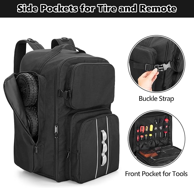RC Backpack for 1/10 Car RC Storage Bag with Multi Pockets for Tools and Other Accessories Easy Carrying with Adjustable Shoulder Strap (Patent Design)