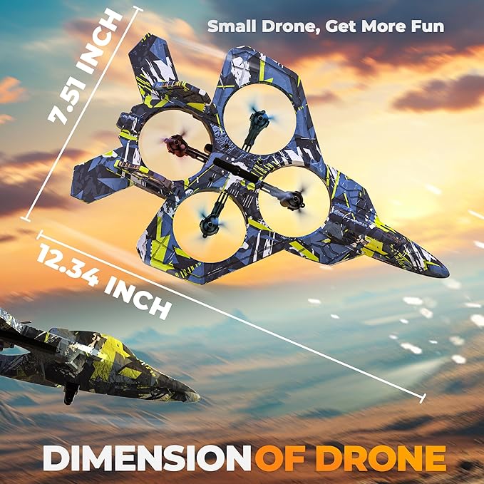 BEZGAR RC Plane Foam Remote Control Airplane Drone for Kids RC Aircraft for Boys and Girls Fighter Jet Helicopter with LED Lights Altitude Hold 360° Flip Stunt Rotation Toy Airplane Blue