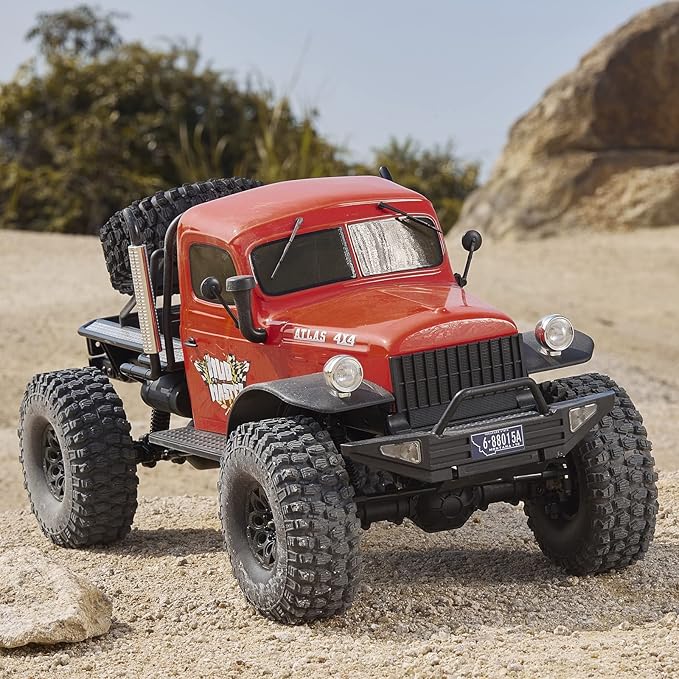 BEEZRC RocHobby 1/10 Scale Atlas 4WD 2.4GHz RC Crawler RC Rock Truck Off Road Hobby Grade Remote Control Car for Adults with Transmitter Need to Complete with Battery (Orange)