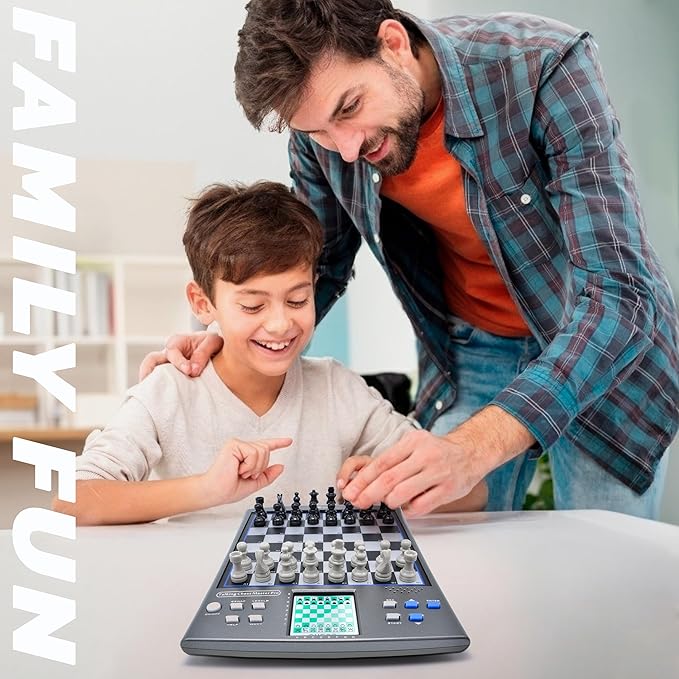 iCore Electronic Chess Set Talking Computer Chess Board 100 Preset Exercises 5 Levels 40 Famous Electronic Chess Games for Kids &amp Adults