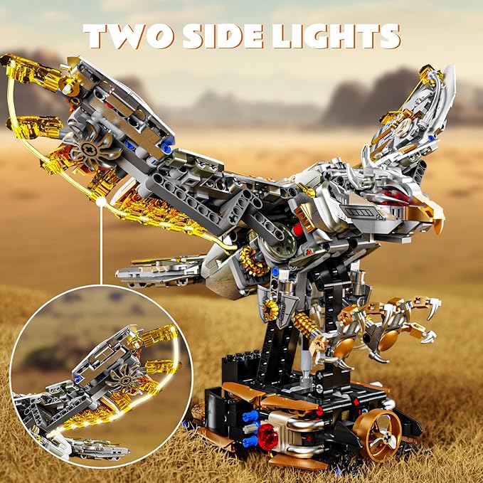 Mechanical Eagle Building Block Set 3D Poseable Model with Articulated Wings &amp Talons STEM Toy for Kids &amp Adults Ideal Gift for Engineering Nature &amp Animal Lovers